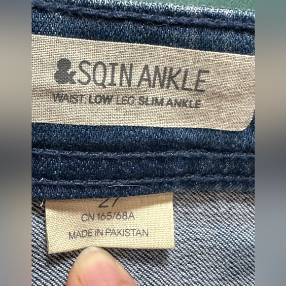 NWT H&M Fit SQIN Skinny Jeans Low Waist Zippered Ankle, Sz 27 - Picture 12 of 16